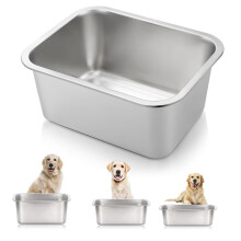 Large Dog Water Bowl, Stainless Steel Dog Food Bowl, Large Capacity Indoor and Outdoor Dogs