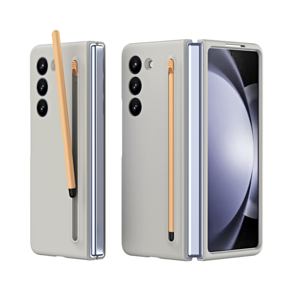 Tech Circle Case For Samsung Galaxy Z Fold 6 5G – Built-In Screen Protector, Drop-Proof, Luxury Full-Body Protection With Pen Holder, Light/Gray 9401284747383
