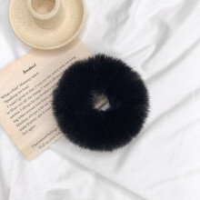 6 Pcs Scrunchies, Pom Pom Hair Ties Faux Rabbit Fur Fuzzy Scrunchies Fluffy Ponytail Holders Hair Accessories for Girls Women