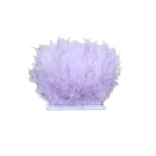 2M Natural Turkey Feather Trim, 4-6" Wide, Fluffy Violet Fringe for Crafts, Costumes, Party & Wedding Decor – Compatible with DIY