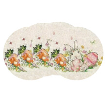 Easter Round Placemats Set of 4, 15" Bunny/Flower/Gnome/Egg Design – Spring Farmhouse Table Decor