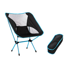 Folding Beach Chair, Lightweight Compact Folding Camping Backpack Chairs, Portable, Comfortable,Sky Blue