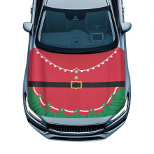 Universal Car Hood Cover for Cars/SUVs/Pickups – Heat-Resistant, Weather-Resistant, Washable, Christmas Print