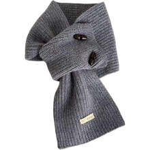 Écharpe chaude d'hiver pour femme, cache-cou tricoté avec boutons en bois, douce et chaude, idéale pour les temps froids.