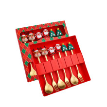 Christmas Dessert Fork & Spoon Set, 6PCS – Festive Table Decor & Treat Serving, Compatible with Holiday Celebrations