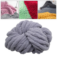 Chunky Chenille Yarn for Crocheting, Bulky Thick Yarn for Knitting,Super Bulky Chunky Yarn for Hand Knitting Blanket Gray