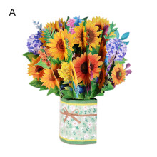 Beautiful Flower Card Beautiful Multi-colored Paper Mother Day Flower 3D Card for Mom