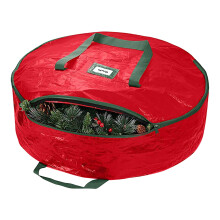 Handy Laundry Christmas Wreath Storage Bag, 24", Tear-Resistant, Waterproof, Dust/Moisture Proof, Reinforced Handles & Zippers