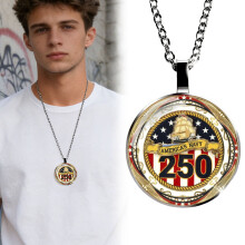 USA 250th Anniversary Pendant Necklace 1776–2026