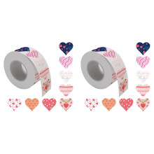 Valentine's Day Heart Stickers 2 Rolls 1000 pcs