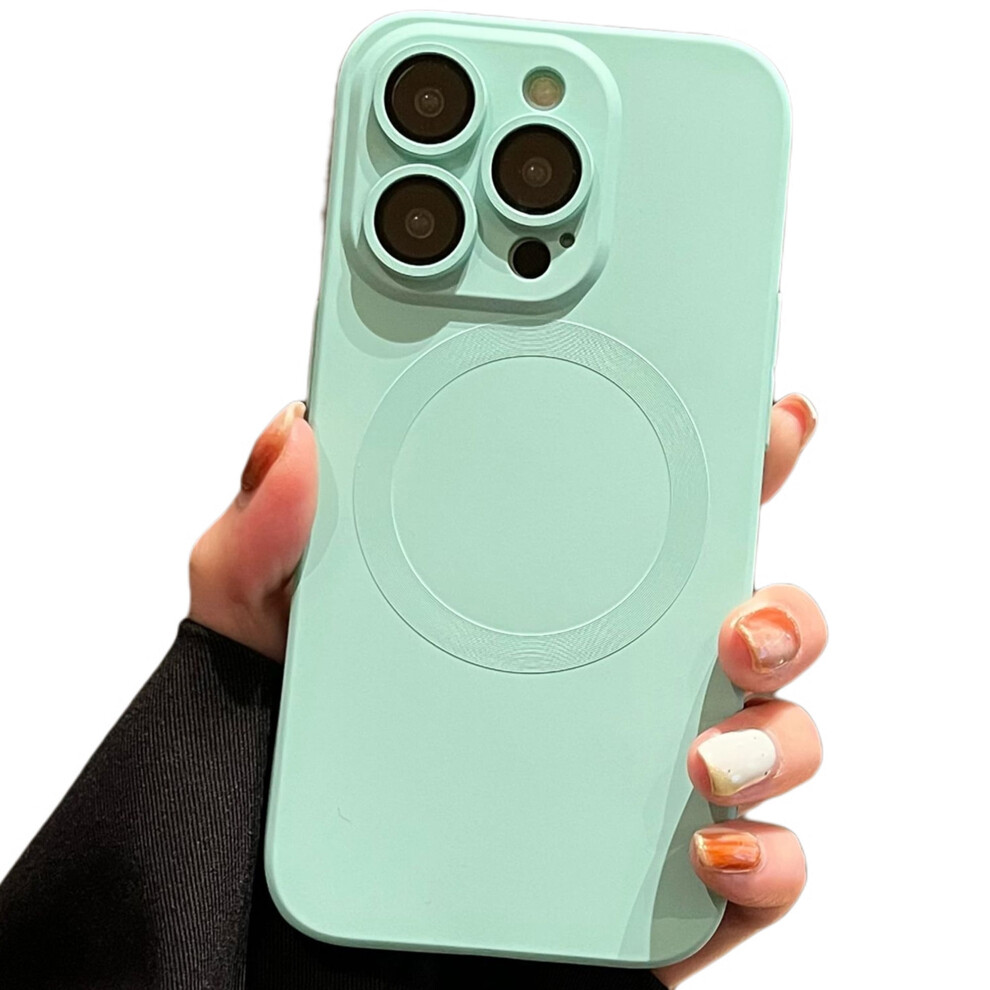 Liquid Silicone Magsafe Case For Iphone 13 Pro Max Â Shockproof, Enhanced Camera Protection, Cyan Blue 9401284747956