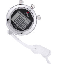 BESTONZON Portable Silver Digital Sports Stopwatch 1 pc