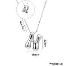 Bubble Letter Necklace Dainty Initial Pendant for Women