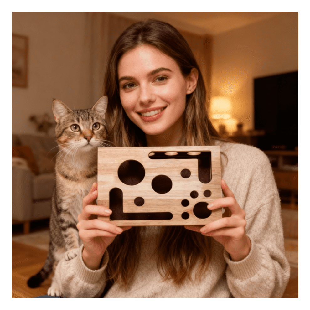 Cat Nail File Enrichment Box,Scratch Puzzle Enrichment Box,Nail File Stress Free Alternative to Clippers and Grinders(No Balls)