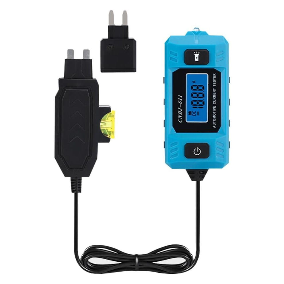 Cnbj-611 Automotive Fuse Current Tester & Leakage Analyzer Â Backlight Lcd, Front Illumination, Compatible With 12V/24V Cars Blue 9097180828914