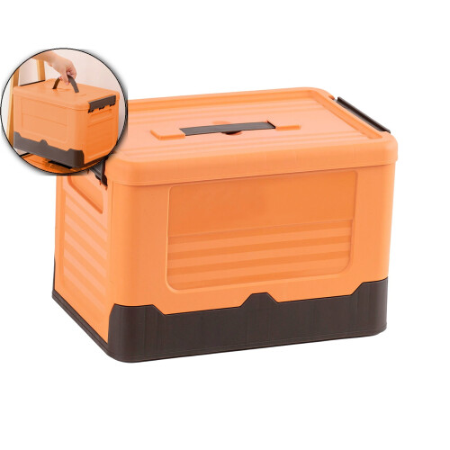 Stackable Collapsible Storage Bins with Lids – Durable Plastic Folding Crates for Home, Garage, Wardrobe & Closet Organization