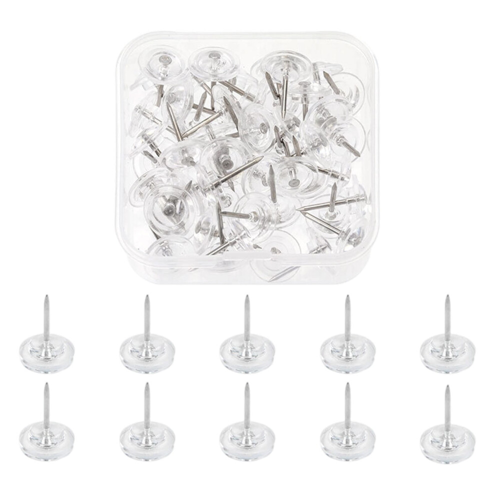 Clear Push Pins With Reusable Box Â 50 Pcs, 2.1"X2.1", For Bulletin Boards, Office & Home Decor (Compatible With Standard Boards) 9097180829829