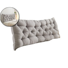 Soft Bedside Cushion for Bedroom –Back Support Pillow for Bed, Sofa or Tatami – Polyester Headboard Cushion with Removable Cover
