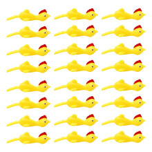 Count 24pcs Novelty Funny Toy Toys Sling Shot Chicken Ejection Fidget Light Rubber for Metope and Ceiling Prank Flying, Home Gifts, Yellow