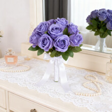 Bouquet de roses artificielles WZXPWT, composition florale en soie pour mariages, décoration florale artificielle pour la maison, centre de table