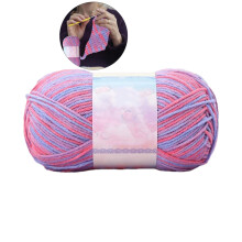 Multicolor Cotton Yarn for Knitting Crochet, Soft Durable Tie-Dye Effect Wool Yarn, Ideal for Blankets, Crafts, Clothing & Accessories