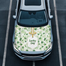 Green Luck Day Hood Cover – Easy Install, Quick-Dry Polyester, Compatible with Most Sedans