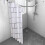 Shower Curtain Set with Hooks Black White Fabric 16 pcs 6