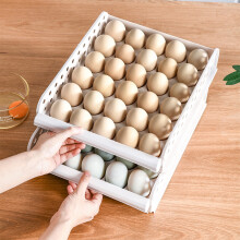 Large Capacity Egg Storage Box Drawer Organizer for Refrigerator – Holds 60 Eggs, Space-Saving, Fresh-Keeping, Sturdy & Easy to Clean, Kitchen Use