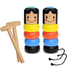 Unbreakable Wooden Daruma Magic Toy – Durable Puzzle Doll for Kids & Adults, Christmas Gift, Compatible with Magic Shows