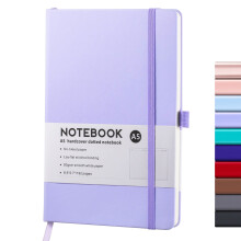 Carnet de poche en cuir violet – Ligné, papier épais 100 g/m², poche intérieure, idéal pour les cadeaux de Nouvel An