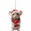 Acrylic Mouse Christmas Ornament Red and White 1 Piece 1