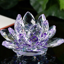 Fermacarte a forma di loto di cristallo, meno di 5 dollari. Fermacarte a forma di statuetta in vetro di cristallo, ornamento Feng Shui, collezione.