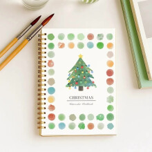 Cahier d'aquarelle pour débutants, 16,5 x 23 cm, guide pas à pas avec 12 croquis, reliure à plat, papier 200 g/m², pages détachables, cadeau
