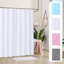 Waterproof Plastic Shower Curtain, 71x71in Blue – Flexible, Sturdy, Easy Clean Liner for Bathroom & Hotel Use, Compatible with Standard Rods