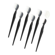 Rasoir à sourcils 6 pièces pour femme, rasoir facial en acier inoxydable avec petit peigne à sourcils noir