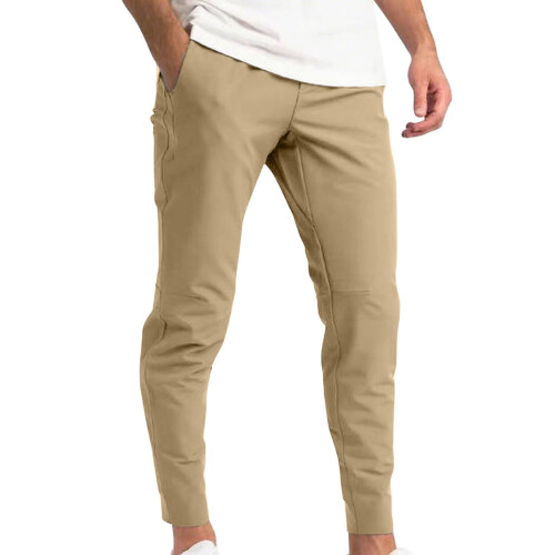 Herre slim-fit koniske bukser ensfarget elastisk midje1