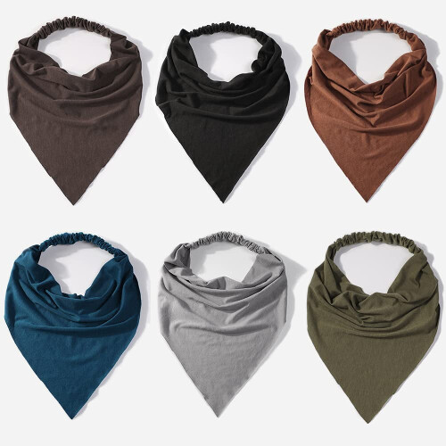 Women's Elastic Boho Triangle Headband Scarf 6-Pack 2