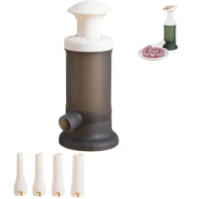 Stainless Steel Manual Sausage Stuffer w/4 Tubes – for Homemade Sausages, Hot Dogs, Family BBQs