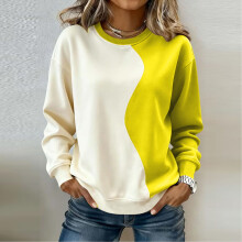 Damen-Sweatshirt mit Farbblock-Design, Rundhalsausschnitt und Raglanärmeln