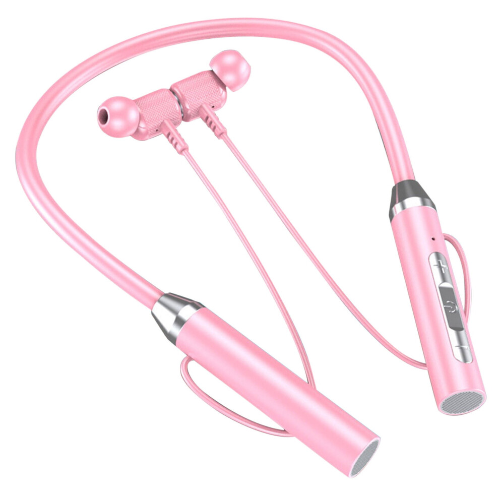Neckband Headphones With Noise-Cancelling Mic, 7H Playtime, Stereo Bass, Bluetooth Â Compatible With All Devices Pink 9193271242581