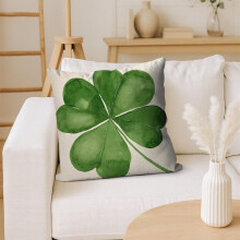 Irische Kissenbezüge, grüne Kleeblatt-Kissenbezüge zum St. Patrick's Day für Sofa/Couch/Bett, 45 x 45 cm, kompatibel mit Standardkissen