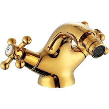 Hot & Cold Gold Bathroom Faucet – Elegant Vintage Sink Faucet for Bathroom, Bar, Kitchen – Compatible with Standard Vanity