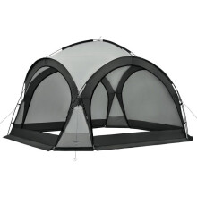 Tonnelle autoportante - HELLOSHOP26 - 345 x 345 x 247 cm - Guirlande solaire 96 LED - 4 moustiquaires - Imperméable