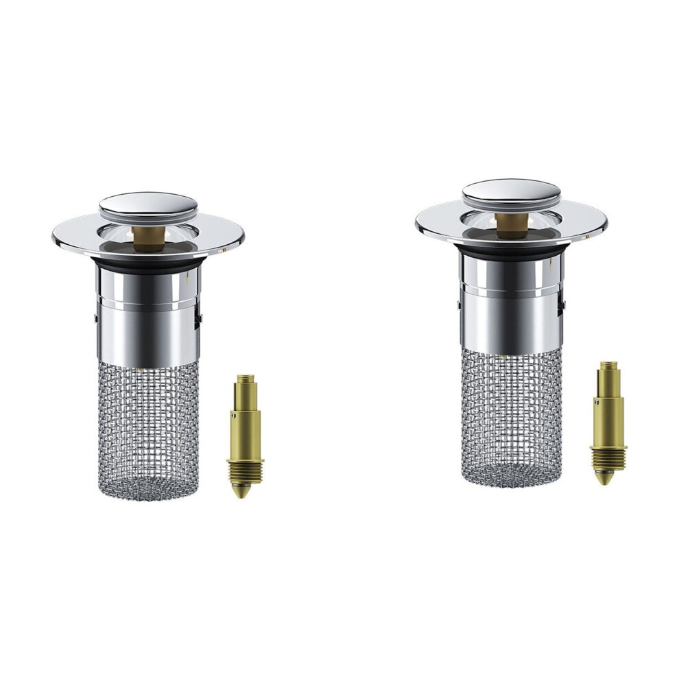 2Pcs Anti-Blocking Sink Drain Strainer Â Stainless Steel Hair Catcher With Plastic Core, Compatible With Bathroom/Laundry Sinks 9493189707630