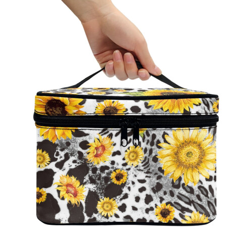 Women's Makeup Bag Organizer with Brush Holder and Large 2