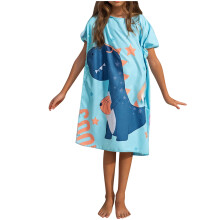Schnelltrocknender UV-Schutz-Badeponcho für Jungen und Mädchen mit kurzen Ärmeln
