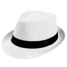 Strohhut im Fedora-Stil für Damen und Herren, lässiger Strandhut für den Sommer, Panama-Stil zum Aufrollen, in allen Größen erhältlich