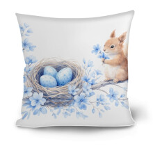 Osterkissenbezüge – Hase, Häschen & Ei, florales Design, botanische Landhaus-Kissenbezüge für Couch, Sofa und Bett – passend zur