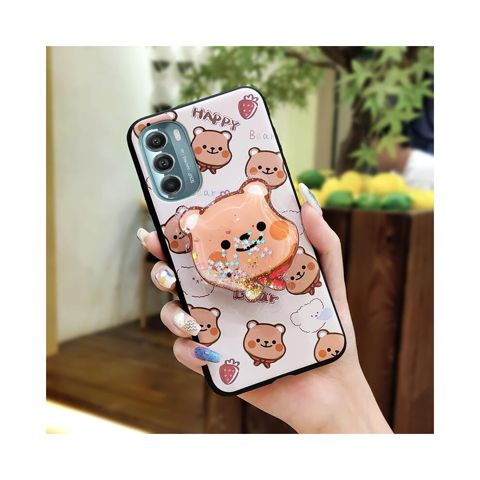 Glitter Silicone Phone Case For Moto G Stylus 5G 2022 Â Anti-Knock, Lens Protection, Quicksand Effect, Waterproof, Rotatable Stand 9493189708828