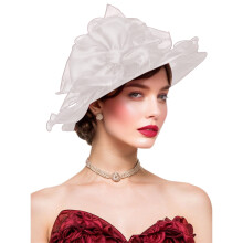 Chapeau élégant en faux lin pour femme - Léger et confortable pour le Kentucky Derby, les garden-parties, les mariages et les goûters.